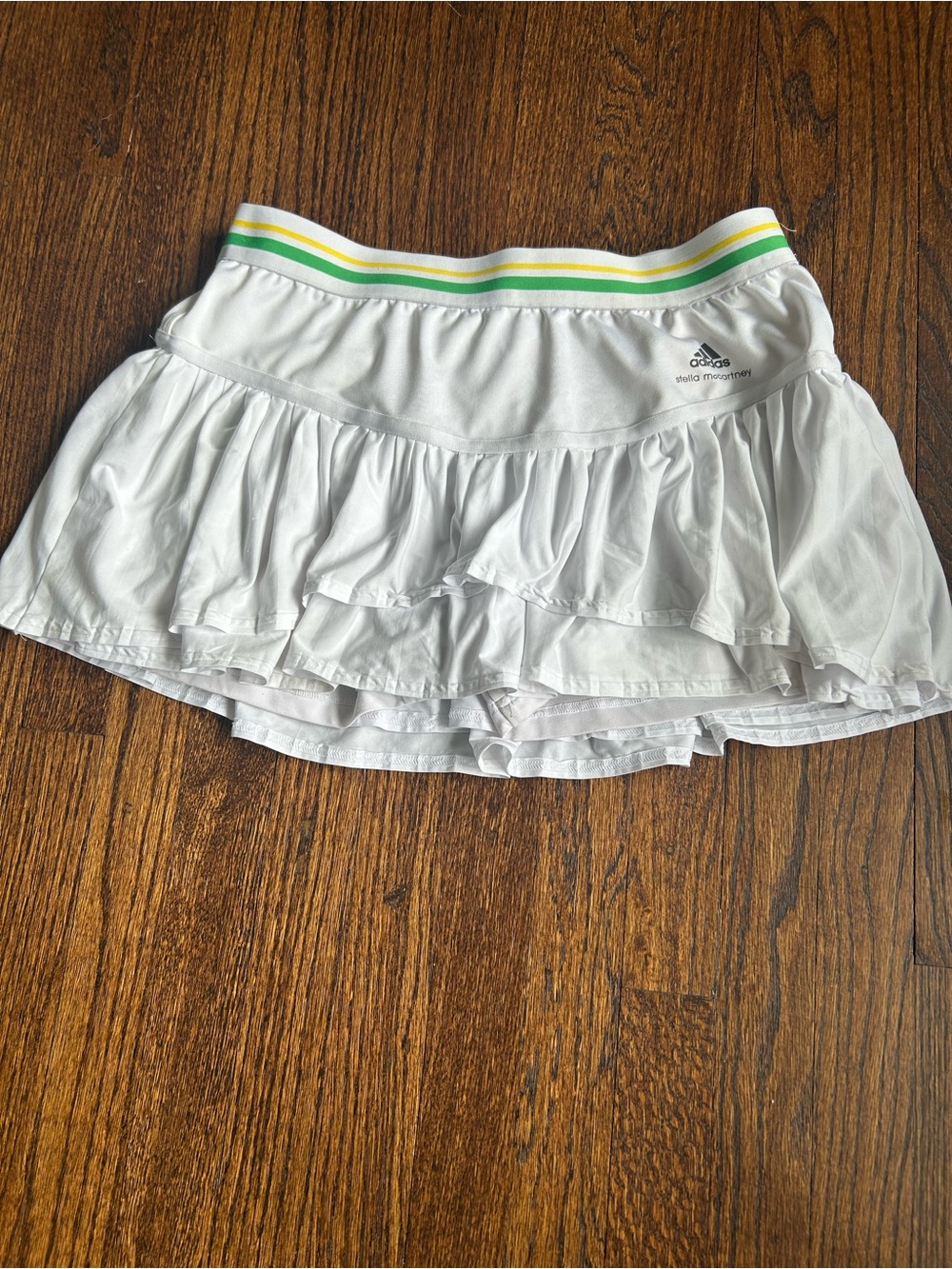 Stella McCartney Barricade Skirt with Green & Yellow Striped Waistband